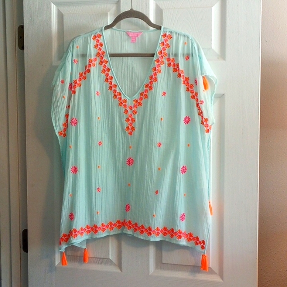 Lilly Pulitzer Sydney Gauze Tunic Caftan Coverup